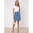 thumbnail image 3 of DARING DIVA Women's Swiss Dots Above Knee Length Denim Skirt Medium Blue, 3 of 7