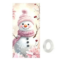 SLYNSHome Christmas Snowmen Door Cover Decoration,Cute Xmas Snowmen Banner Background Photo Booth for New Year Christmas Eve
