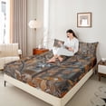 thumbnail image 4 of Feelyou Rustic Deer Animal Queen Sheet Sets, Countryside Theme Bed Set, 4-Piece, 4 of 7