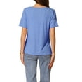 thumbnail image 3 of INSPIRE CHIC Women's Cowl Neck Short Sleeve Casual Stretchy Top S Blue, 3 of 6