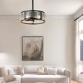 thumbnail image 2 of 18" Industrial Ceiling Fan with Light and Remote Control Reversible Blades 6 Speed for Dining Room, 2 of 10