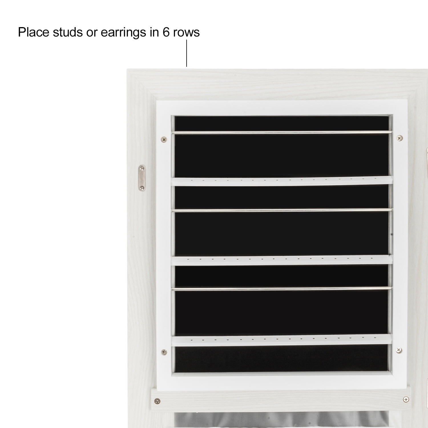 Private Jungle Retro PVC Wood Grain Coating Whole Body Mirror Decoration Storage Dressing Mirror Jewelry Mirror Cabinet,White