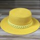 thumbnail image 3 of Sombrero de paja de ala ancha para mujer, sombrero de paja verde, amarillo, Morado, versión coreana, moda, red, cadena roja, playa, sol, marea, 3 of 3