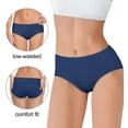 thumbnail image 2 of Loritta 8 Pack Underwear for Women Cotton Hipster Middle Waisted Women Underwear Breathable Briefs Soft Ladies Panties for Women Size S-2XL, 2 of 6