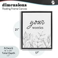 thumbnail image 4 of Stupell Industries Contemporary Your Worries Minimalist Leaves Black Floating Frame Canvas Art, 17 x 21, by Lettered and Lined, 4 of 8