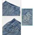 thumbnail image 5 of oqasdz Floral Embroidered Elastic Waist Wide Leg Baggy Denim Pants for Girls Jeans Streetwear Durable Fit Casual Outdoor, 5 of 7