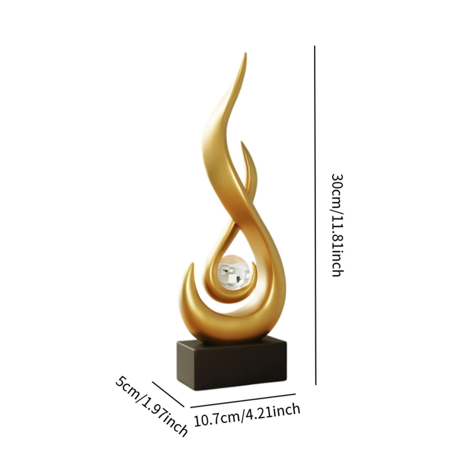 simhoa Flamingo Fire Garden Sculpture Ornament Abstract Figurine Yard Art Resin Keepsake Modern Fairy Spring Holiday Indoor Cabinet
