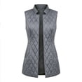 thumbnail image 7 of Mifsaly Womens Quilted Vest Lapel Collar Sleeveless Jacket Lightweight Warm Casual Outerwear Open Front Layering Coat for Work Travel Everyday Fall Winter Dark Gray,XXXL, 7 of 7