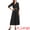 Black, variant on DARING DIVA 3/4 Sleeves Collar V Neck Dress XS White