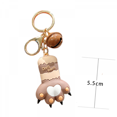thumbnail image 2 of Cat Paw Print Keychain Cartoon Cute Cat Claw Shape Pendent Small Bell Keyring Cat Owner Gift for Friends,Orange, 2 of 4