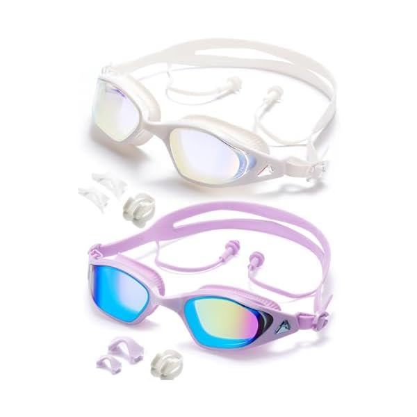 Chenchen Swim Goggles, Super Clear View,Goggles Swimming Adult(White)