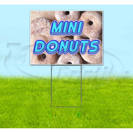 Mini Donuts (18 x 24 ) Yard Sign Includes Metal Step Stake