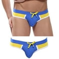 thumbnail image 4 of FhsagQ Underwear Men Underwear Brief Low Rise Super Fit Men's Underwear With Drawstring Patchwork Breathable Swimming Trunks Comfortable Underwear Stretchy Underwear for Men Yellow XXL, 4 of 6