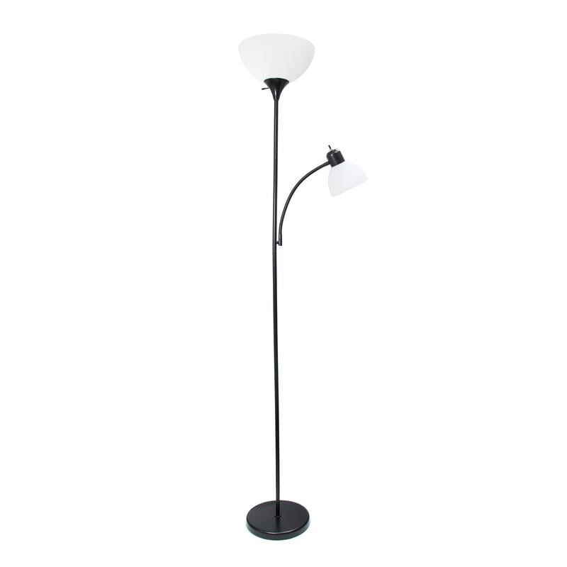 Photo 1 of ***PARTS ONLY*** Simple Designs Floor Lamp with Reading Light, Black Color