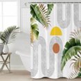 thumbnail image 2 of Cortinas de ducha DEKAXID Boho con hojas y plantas, impermeables, para baño, decoración del hogar, modernas y lujosas., 2 of 6
