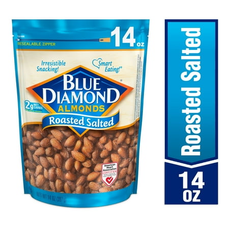 Blue Diamond Almonds, Roasted Salted Flavored Snack Nuts Perfect for Snacking, 14 oz