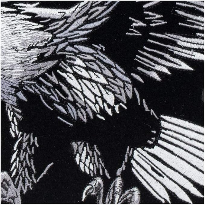 Grey & Black Subdued Soaring Eagle Patch, Large Size