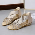 thumbnail image 4 of Pimfylm Fuzzy Slippers Sandals for Women Wedge,Womens Summer Casual Platform Sandals with High Heel Beach Sandals Espadrille Platform Beige 8.5, 4 of 5