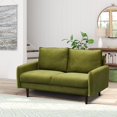 thumbnail image 6 of Hybition Velvet Loveseat Modern Sofa with Wooden Legs for Living Room-Army Green, 6 of 6