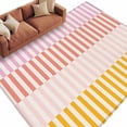 thumbnail image 2 of Colorful Stripe Area Rug 5x8 FT, Non Slip Bedroom Throw Carpet, Modern Pink Red Yellow Vertical Striped Washable Soft Floor Carpet Non-Shedding Rug for Living Room Nursery Dorm Office, 2 of 9