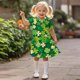 thumbnail image 5 of Niñas Vestido de Día de San Patricio 3-12 Años Niños Niños Verano Casual Cuello Redondo Manga Corta, 5 of 9