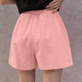 thumbnail image 4 of Costeam Womens Linen Blend Elastic Waist Casual Shorts Loose Fit with Side Pockets Lightweight Solid Color Summer Beach and Daily Wear Shorts, 4 of 7