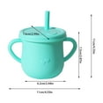 thumbnail image 2 of Dianli Silicone Straw Cup for Infants 150ml Leak-Proof Training Cup with 2 Handles Snack Lid Food Grade Drop-Resistant Toddler Drinking Cup Random Designs BPA-Free Easy Clean, 2 of 5