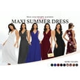 thumbnail image 6 of Asklazy Women Sleeveless Deep V Neck Loose Plain Long Maxi Casual Dress,US Size,L,Flower Wine Red, 6 of 11
