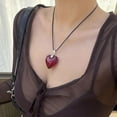 thumbnail image 2 of Heart Necklaces for Women Valentines Day Necklace for Her Red Rhinestone Heart Necklace Earrings Set Valentines Day Gifts for Her Valentines Day Outfit Accessories Women, 2 of 16