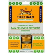 Tiger Balm Pain Relief Ointment, 0.63 oz Jar for Backaches Strains Sore Muscles Bruises and Sprains