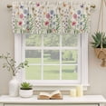 thumbnail image 3 of Spring Floral Valances for Windows, Decorative Rod Pocket Window Valance Curtains, Pink Blue Flowers Butterfly Rustic Short Curtain Drapes for Kitchen/Bathroom/Living Room, 2 Panels, 42" W x 18" L, 3 of 8