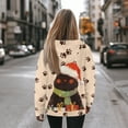 thumbnail image 3 of FOR U DESIGNS Christmas Cat Hooded Oversized Hoodies Pullover Sweatshirts for Women Size XL Lightweight Sweatshirt with Hood for Women Xmas Hoodie Tunic Pullover Women, 3 of 7