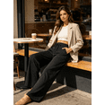 thumbnail image 6 of Gleelaud Women's High Waist Wide Leg Lounge Pants, Soft Stretch Drawstring Casual Yoga Pants with Side Pockets, 6 of 9