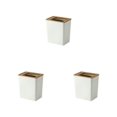 thumbnail image 1 of Advancent Bote de basura de plástico Tapa de bambú Cesta de papel Cubo de basura Baño Hogar Type3 NO3, 1 of 6