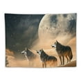 thumbnail image 5 of Fenyluxe  Wolf Tapestry Wall Hanging Wild Animal Wall Tapestry Wolves Howl in Snowy Tapestries Winter Snow Scene Wall Decor Blanket for Bedroom Room Dorm Kids Room 40x30inch, 5 of 6
