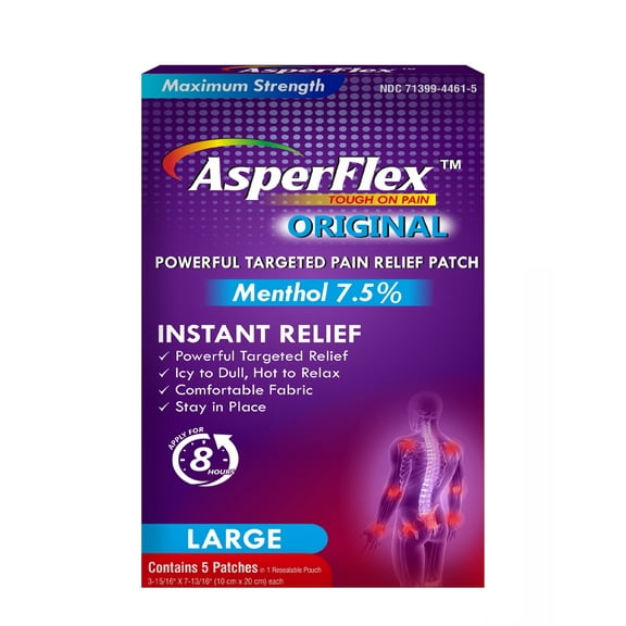 ASPERFLEX™  ORIGINAL PAIN RELIEF PATCH MENTHOL 7.5% - 5 Patches