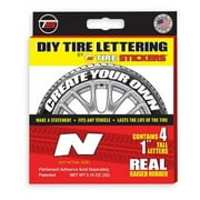 Tire Sticker 9766020135 Letter N Tire Stickers & Film, White - Pack of 4