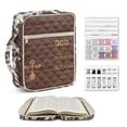 thumbnail image 2 of Pzuqiu Cross Print Bible Cover Case for Women Quilted Carrying Cases Book Protector Bible Bag with Handle&Tags Study Supplies Accessories Church Bag Tote Bags Christian Gifts, 2 of 7
