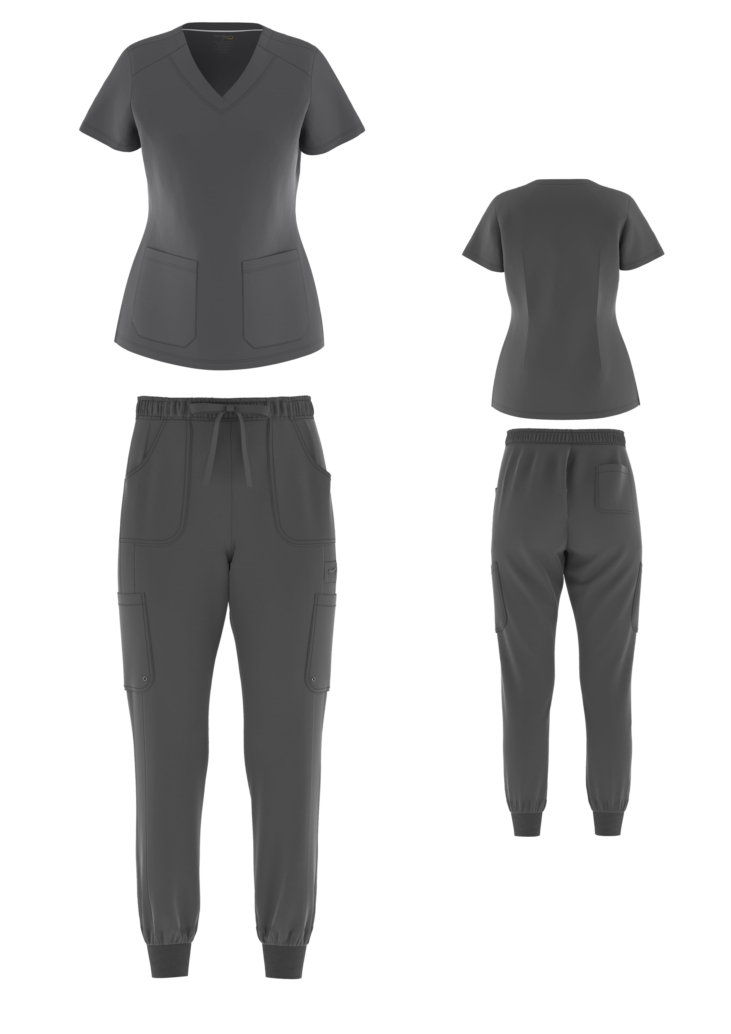 Women’s Medical Nursing Jogger Scrub Set Flexxione Top and Pants