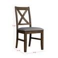thumbnail image 4 of Home Design Oden Dining Chair (Set of 4), Brown/Gray, X-back design, Padded seat, Upholstered in soft gray fabric, Comfortable seating, Rustic-modern style, 4 of 6