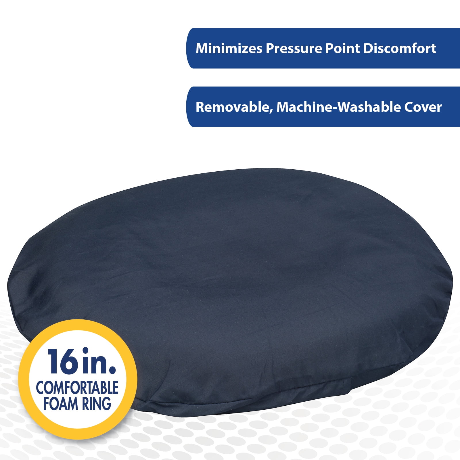 Thera|Care Sit-N-Cushion Contoured Ring Cushion | Puncture Resistant Polyurethane Foam | Removable Cover