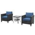 thumbnail image 3 of Ovios 3 Pieces Outdoor Patio Furniture All-Weather Bistro Set with Coffee Table and Wicker Chairs for Garden Balcony Backyard Yard, 3 of 7