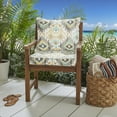 thumbnail image 2 of Sorra Home Grey Aqua Ikat Indoor/Outdoor Deep Seating Pillow and Cushion Set, Corded, 2 of 5