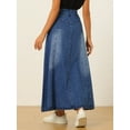 thumbnail image 3 of DARING DIVA Women's Casual Denim Skirt A-Line Flared Maxi Skirts S Blue, 3 of 6