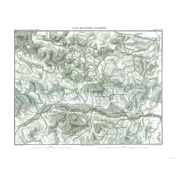 Historic Map - Eckmuhl Germany - Thiers 1866 - 28.35 x 23 - Vintage Wall Art