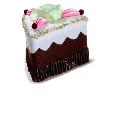 3" Cupcake Heaven Sliced Chocolate Cake with Flower Christmas Ornament