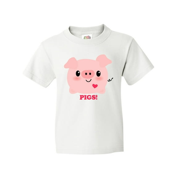 Inktastic Kawaii I Love Pigs Youth T-Shirt