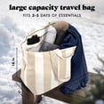 thumbnail image 4 of Fit + Fresh All the Things XL Tote Bag, Oversized Water-Resistant Canvas Zipper Tote with Internal Pockets, Taupe Stripe, 4 of 11