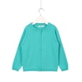 thumbnail image 2 of Button Sweater Cardigan Toddler Baby Boys Girls Solid Color Long Sleeve Knit Sweater School Uniforms Cyan 130, 2 of 4