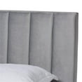 thumbnail image 5 of Bowery Hill Velvet King Size Panel Bed w/ Tufted Headboard in Gray/Black, 5 of 10